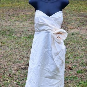 David's Bridal Silk Mid Length Wedding Dress 16